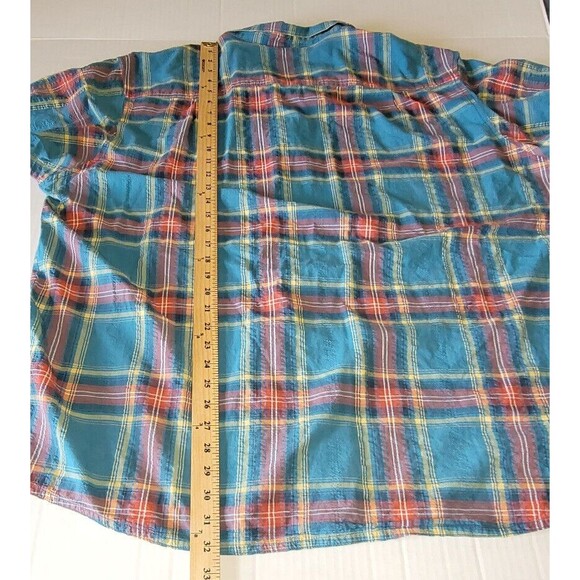 Red Head Brand Co Mens Short Sleeve Shirt Button Up Size 3XL Plaid Red / Blue - Picture 8 of 10